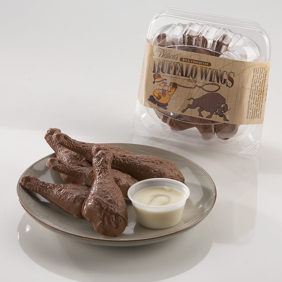 Watson's Chocolates Buffalo Chocolate Wings with white chocolate dip